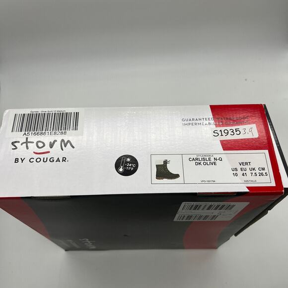 Cougar Waterproof Winter Boots Size 10Medium Green Olive Quilt Carlisle Lace Up - Picture 10 of 12